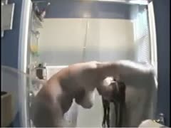 My hot large titted hottie in the shower after wild sex 
